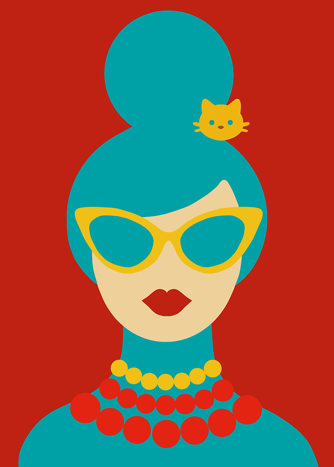 Golden Gaze - Minimalist Muse in Turquoise
