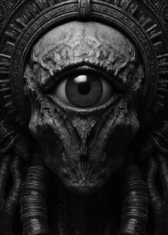 Monochrome Alien Creature