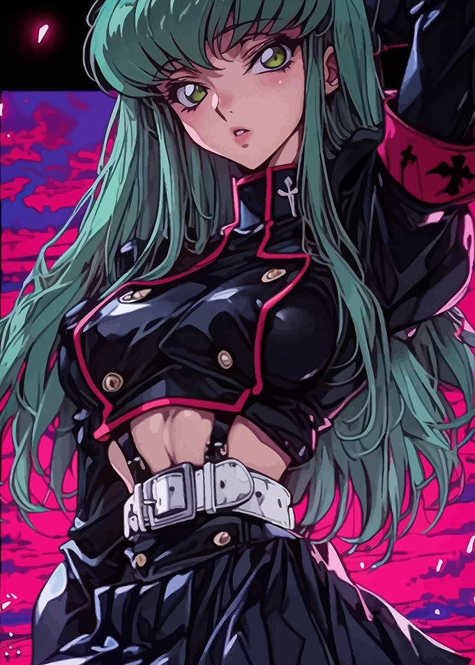 Anime Girl in Military-Style Uniform