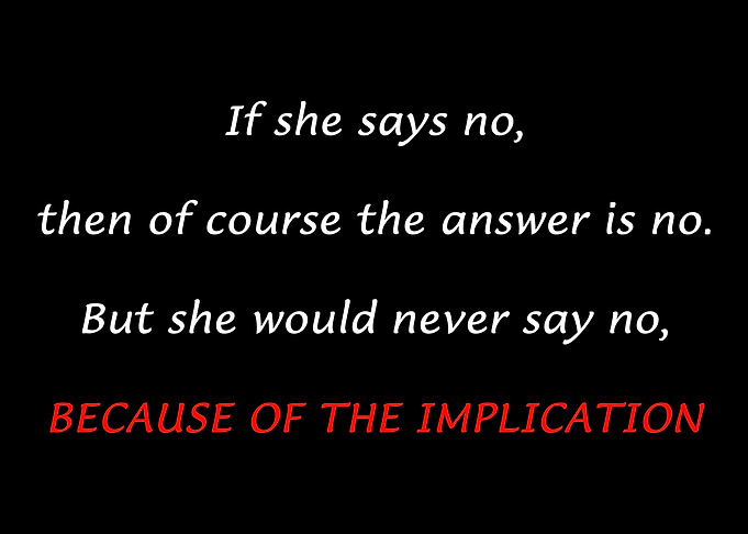 Because of the implication text art