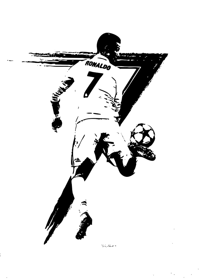 Cristiano Ronaldo Soccer Player Silhouette