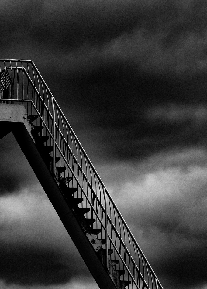 Stairway to the Sky in Black and White