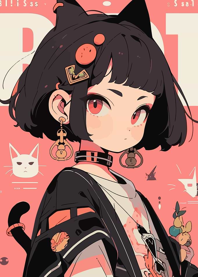 Anime Cat Girl Portrait