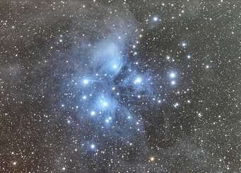 Seven Sisters Star Cluster in Space
