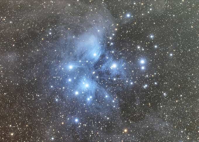 Seven Sisters Star Cluster in Space