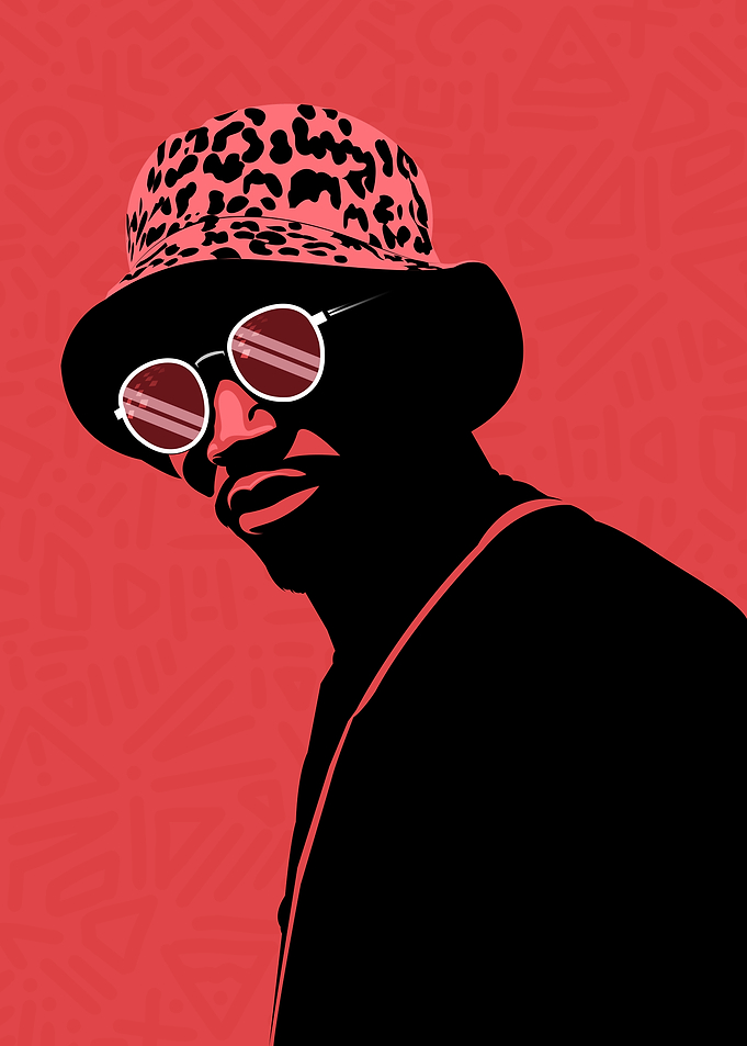 Man with Leopard Print Bucket Hat
