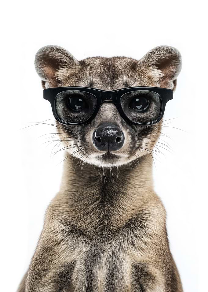 Fossa with Glasses Portrait