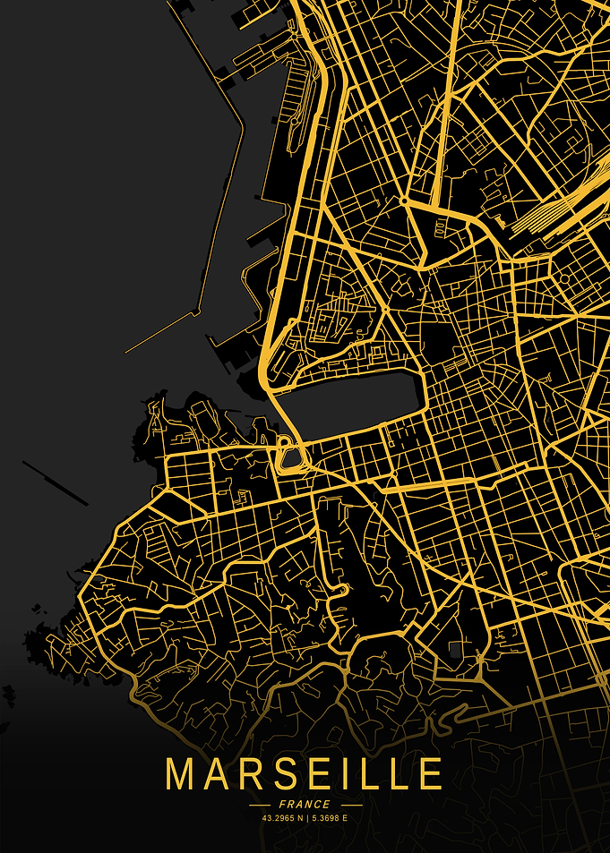 Golden Marseille City Map