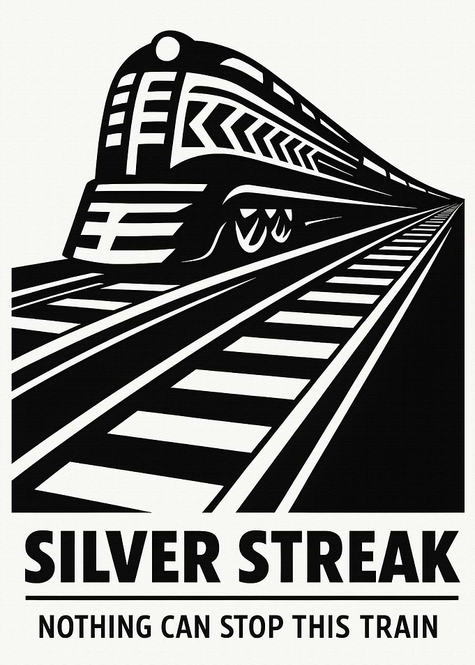 Silver Streak Minimalist Poster