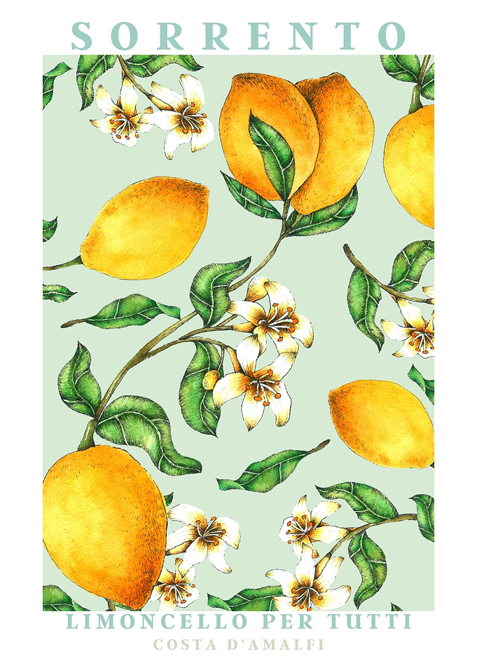 Sorrento Limoncello Floral Pattern