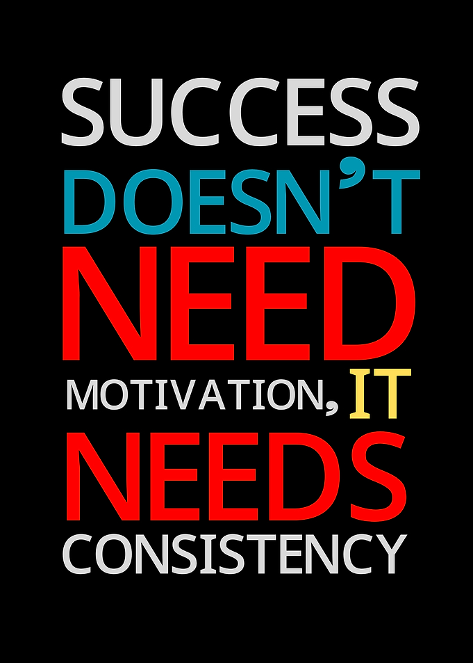 Success Needs Consistency Text Art