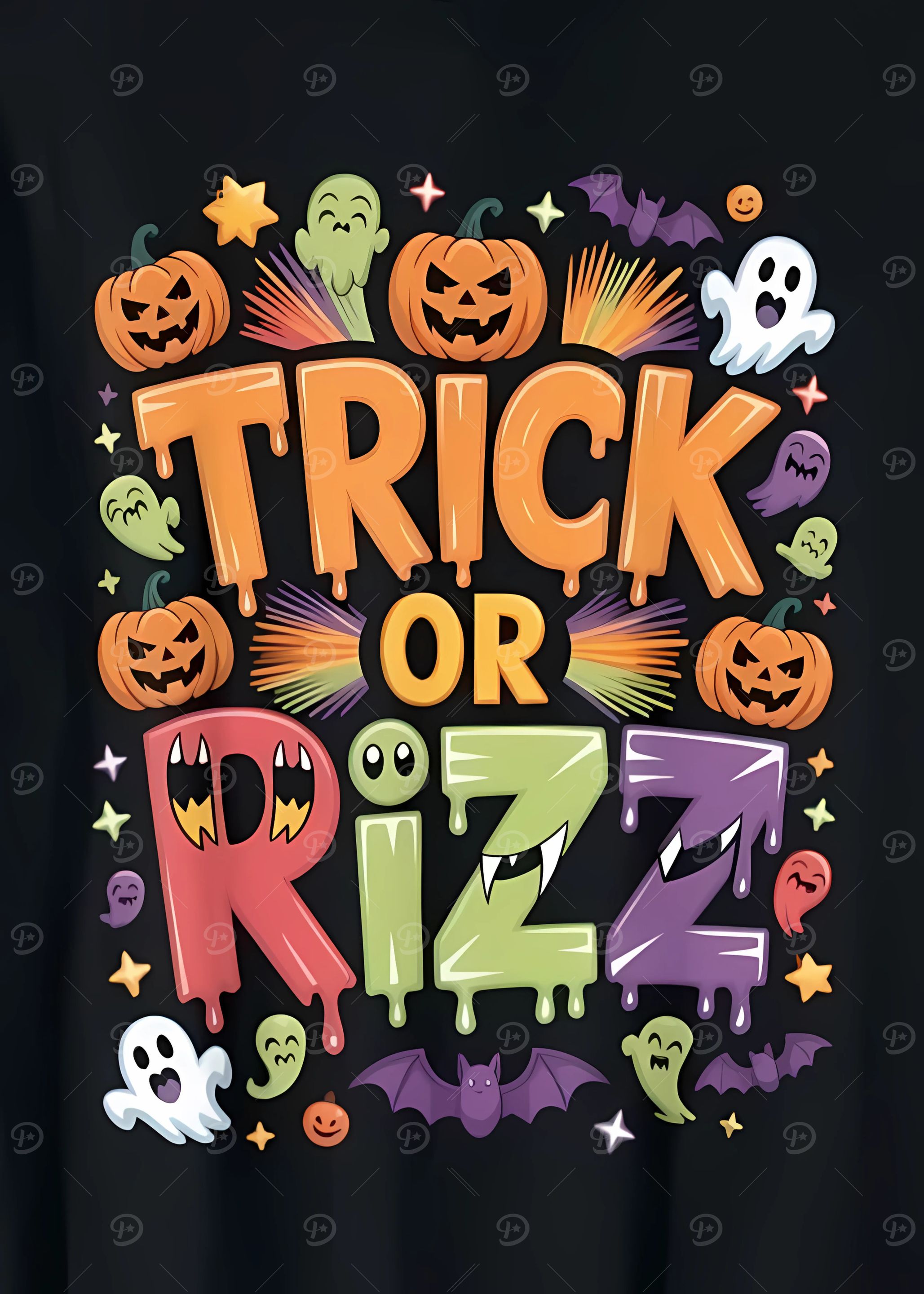 Trick or Rizz Halloween Graphic