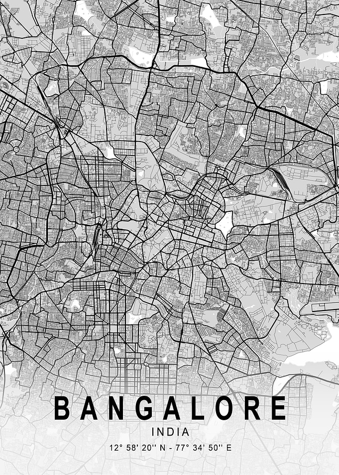 Bangalore Light City Map