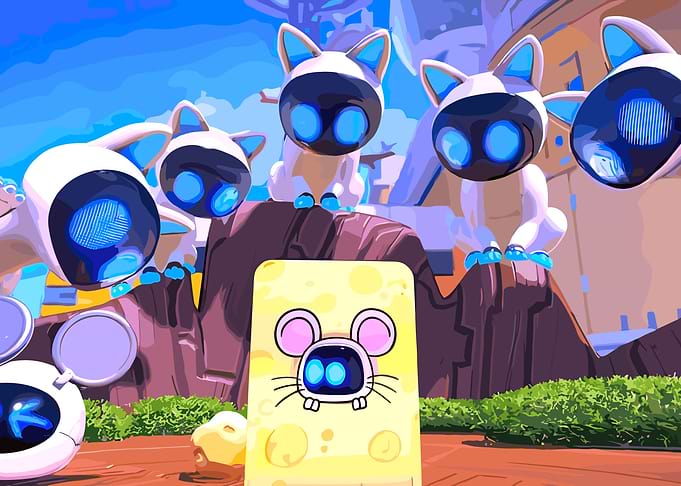 Robotic Cats and Cheese Card