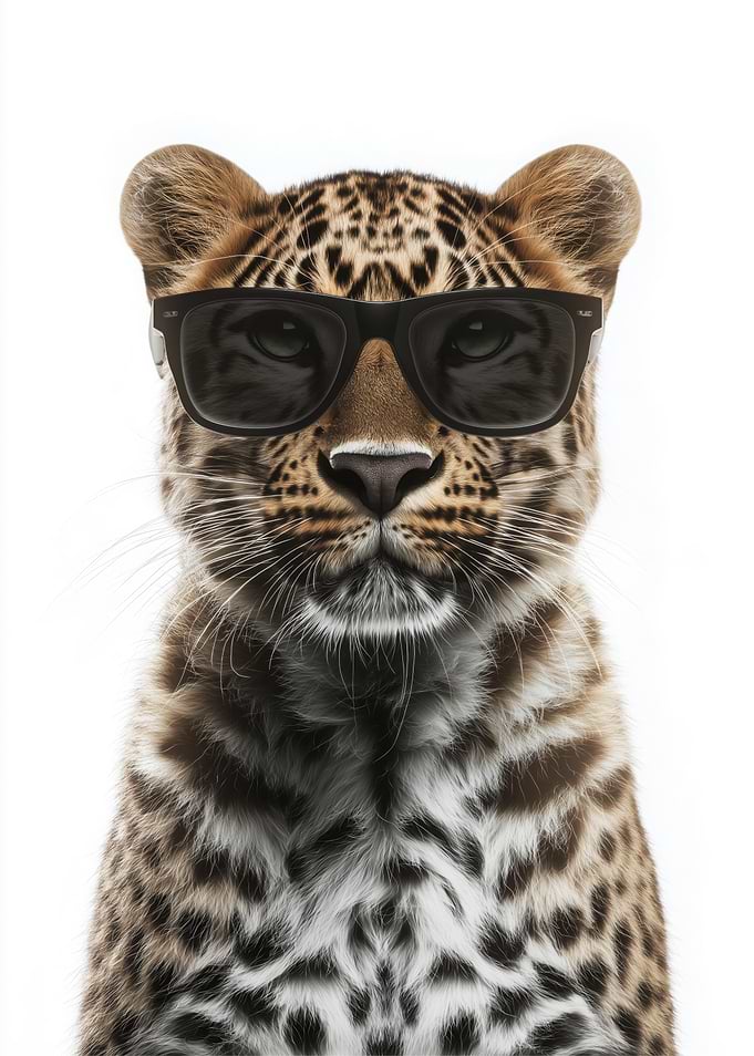 Cool Leopard with Sunglasses Portrait