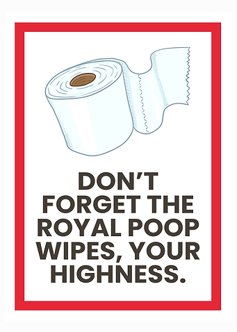 Royal Poop Wipes Funny Bathroom Sign
