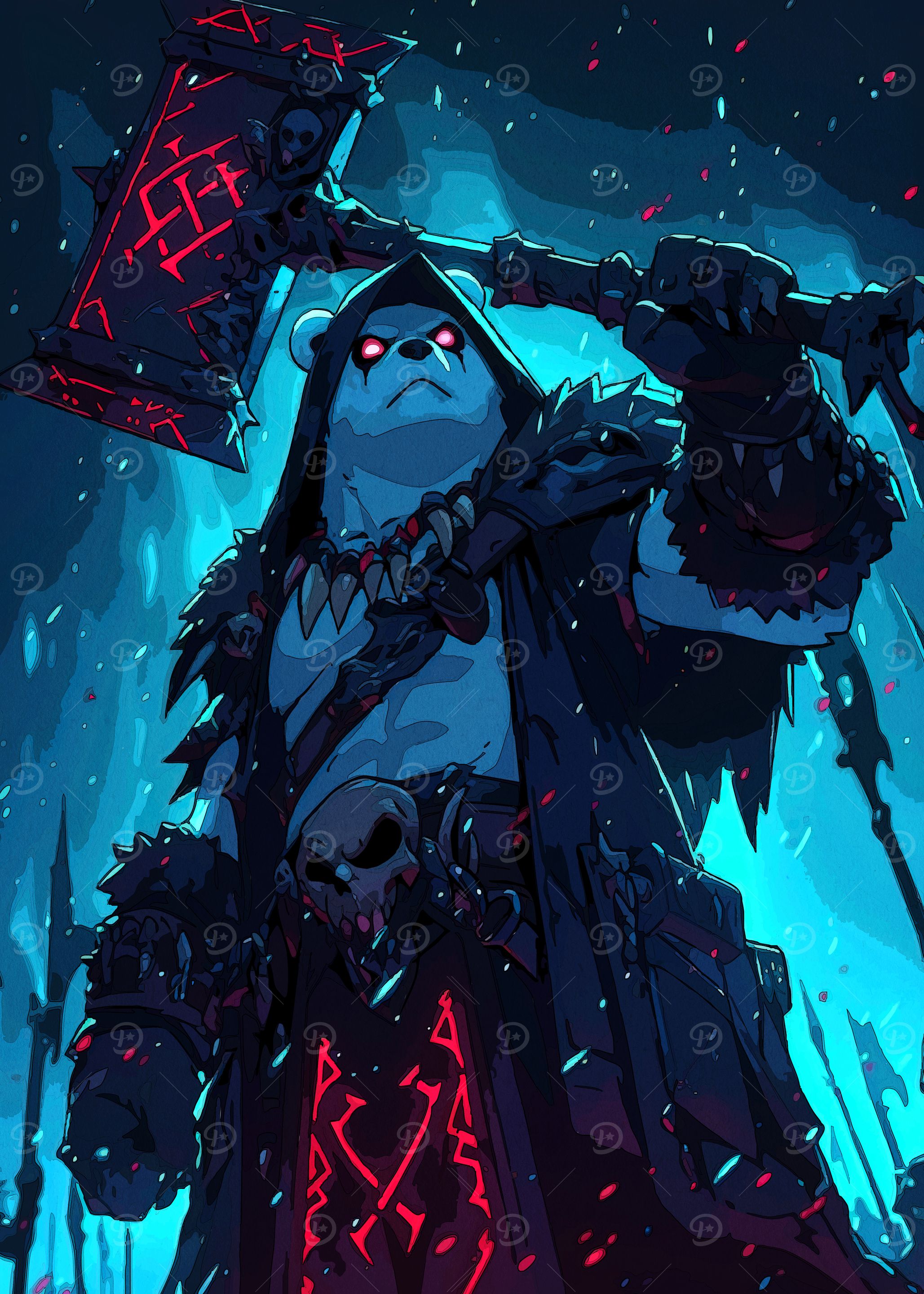 Hooded Bear Warrior Hammer