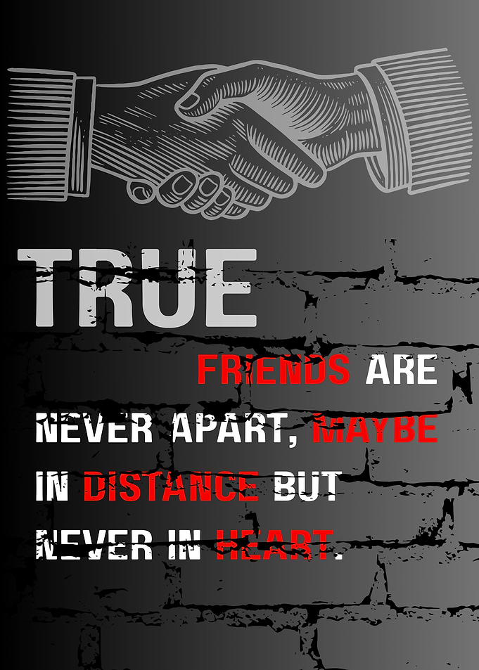 True Friends Handshake Quote