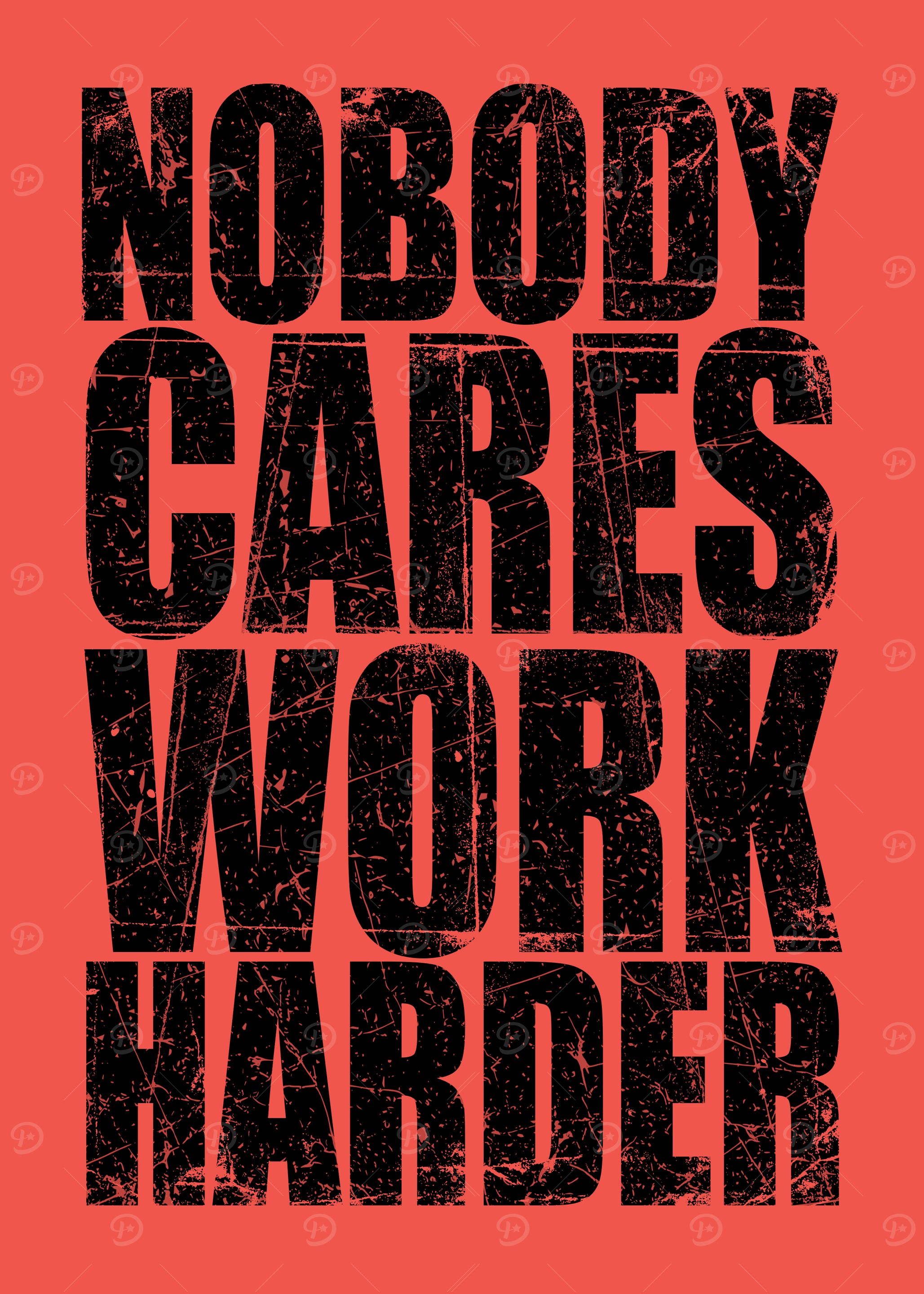 Inspiration Work Harder for Success & Hustle Mindset Motivational Typography Print