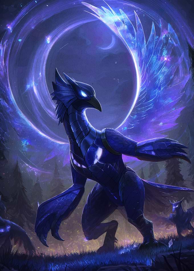 Blue Fantasy Bird Creature