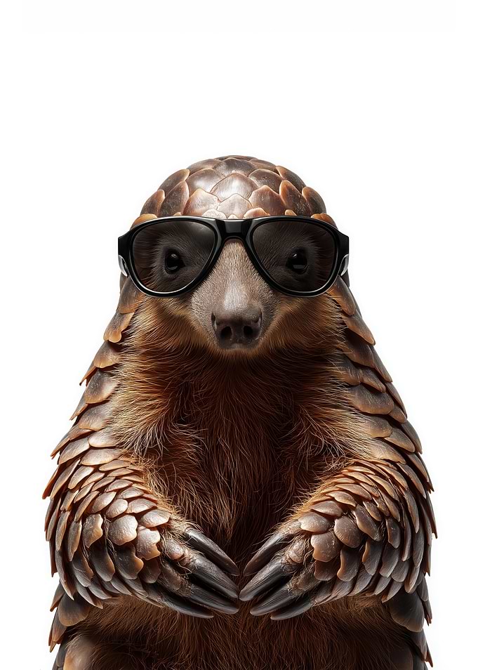 Cool Pangolin with Sunglasses Portrait