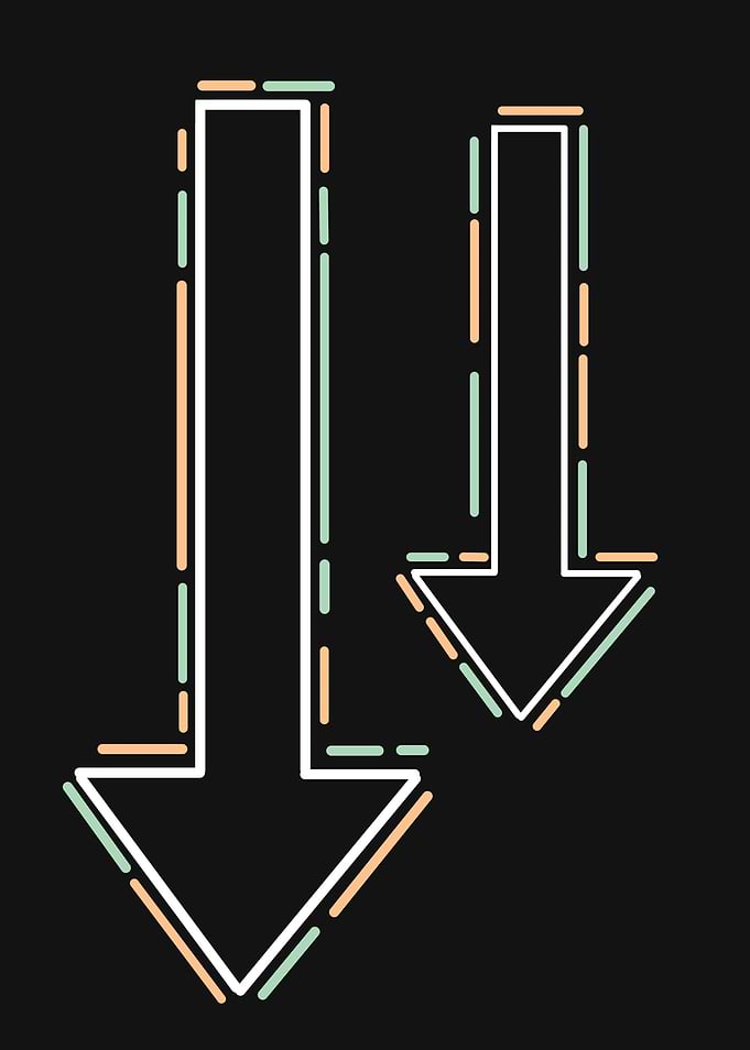 Downward Arrows Minimalist Design