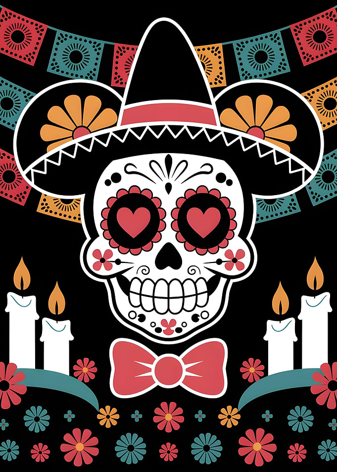 Day of the Dead Skull Illustration