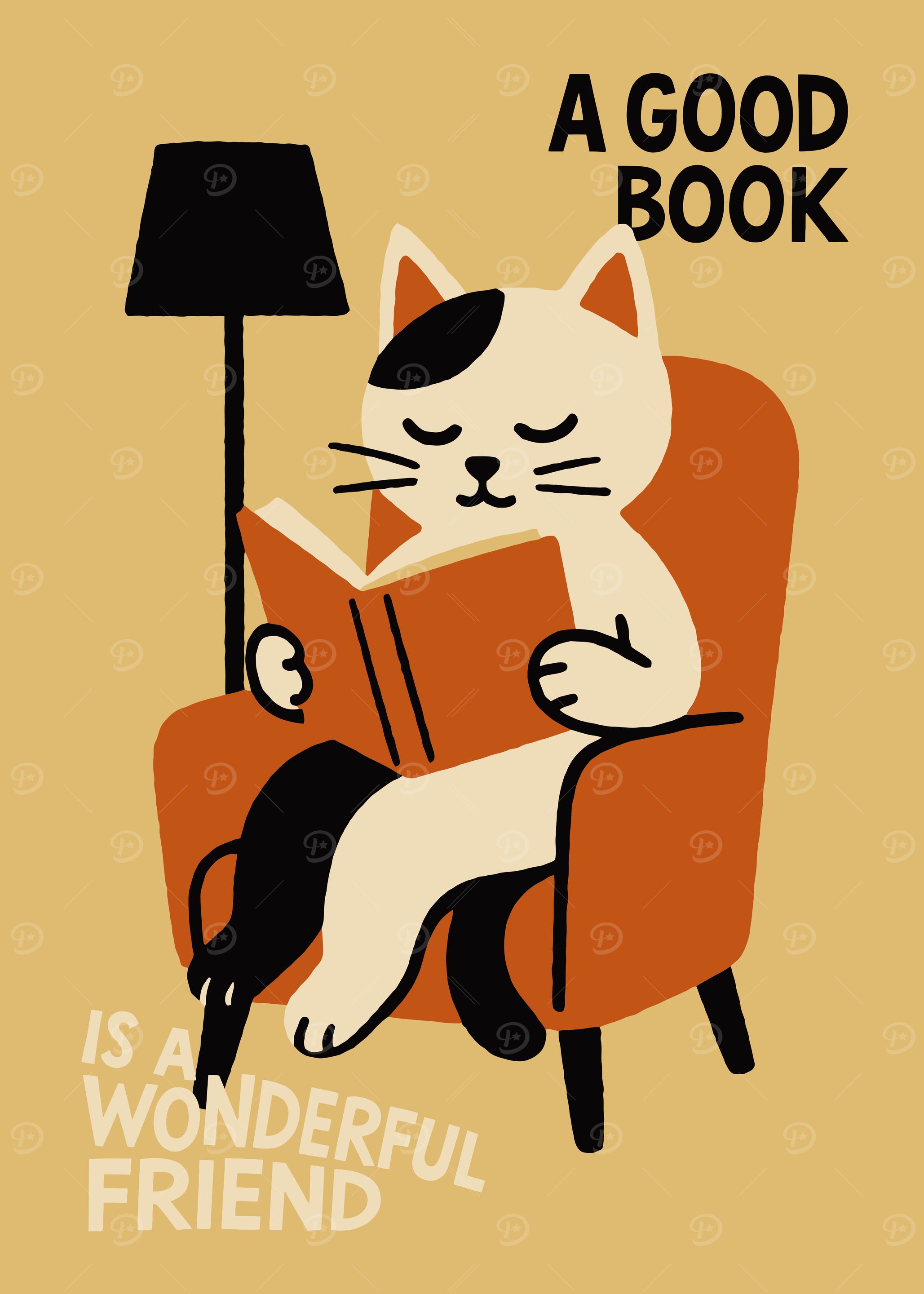 Cute Literary Cat Poster