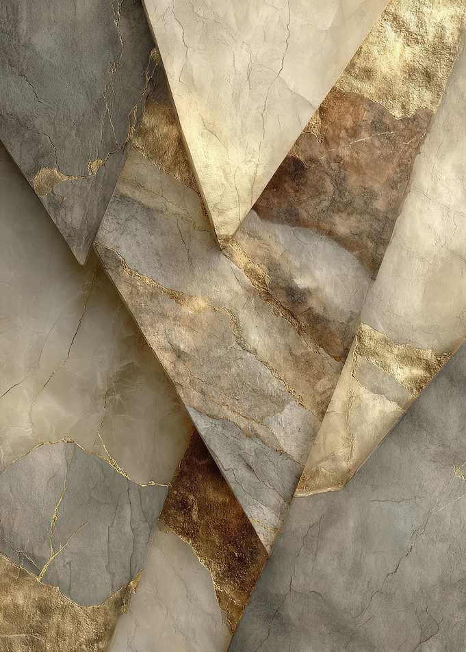 Abstract Marble with Gold Veins