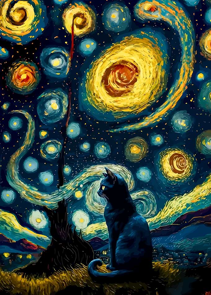 Starry Night Cat