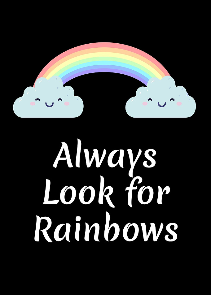 cheerful rainbow poster For Kids Room