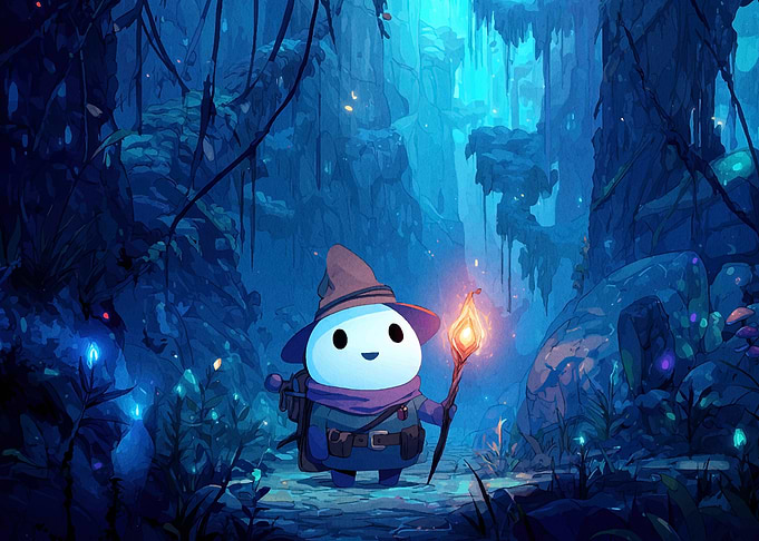 Cute Wizard in Enchanted Forest