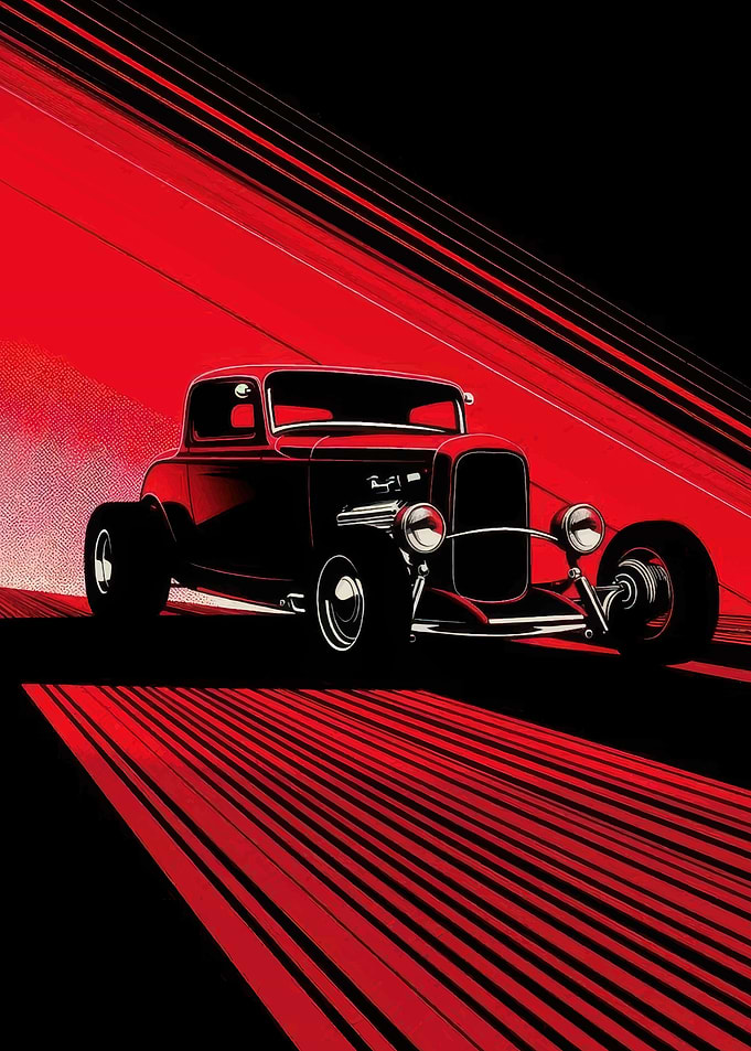 Classic Hot Rod Illustration