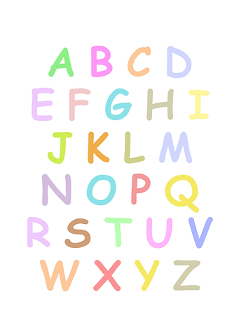 Colorful Alphabets for Kids Room