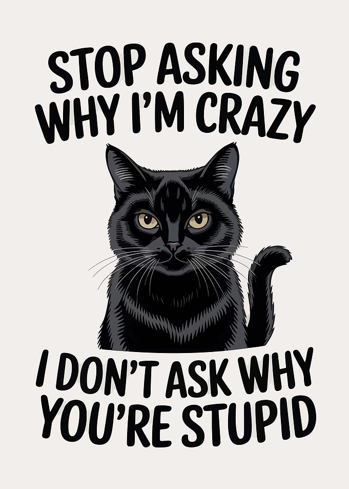 Crazy Cat Sarcastic Quote