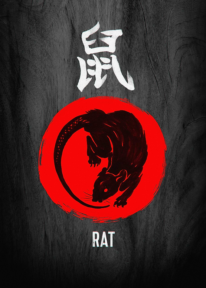 Rat Zodiac Sign Art