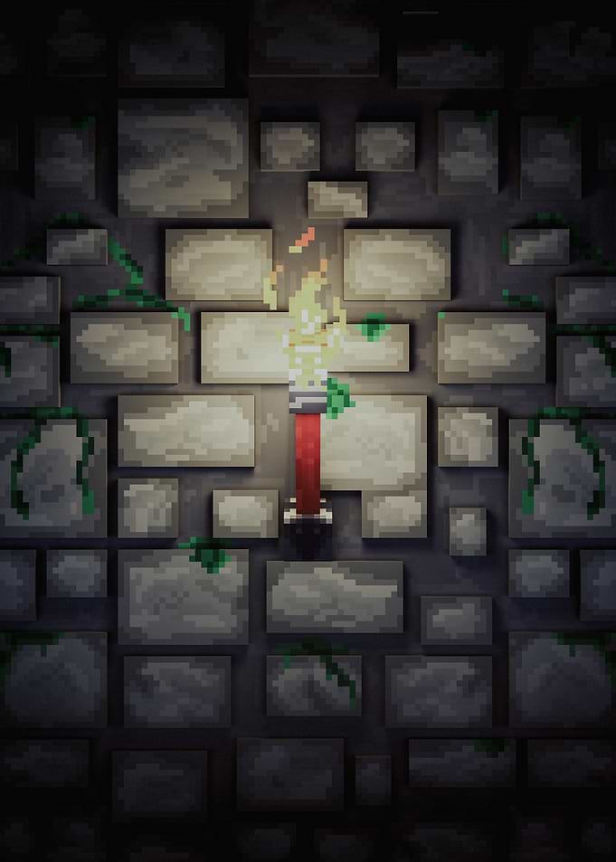 Pixel Kingdom Interiors: Torchlit Passage