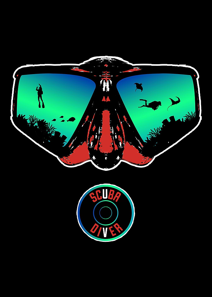 Scuba Diving Mask Underwater Scene