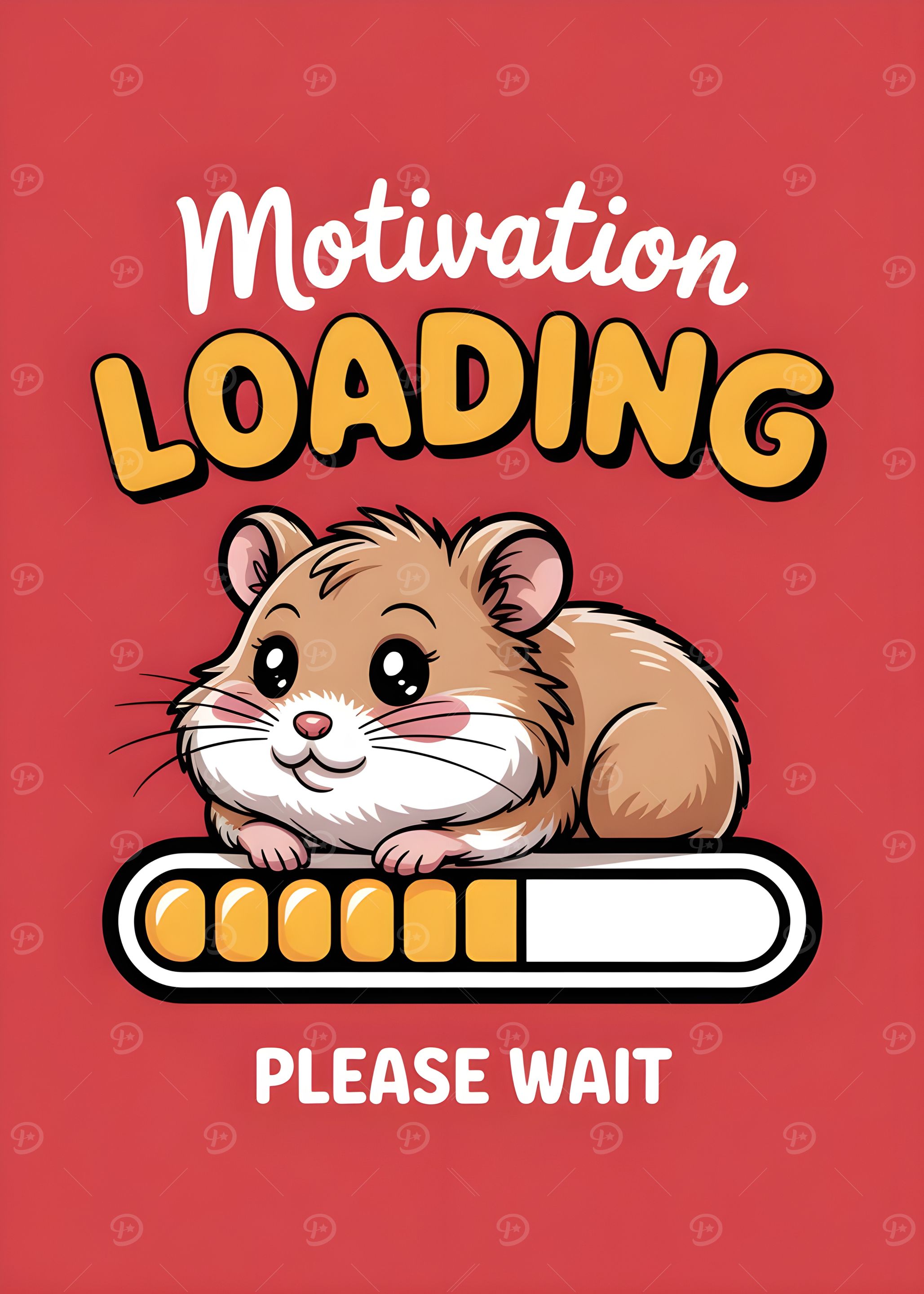 Motivation Loading Hamster Cartoon