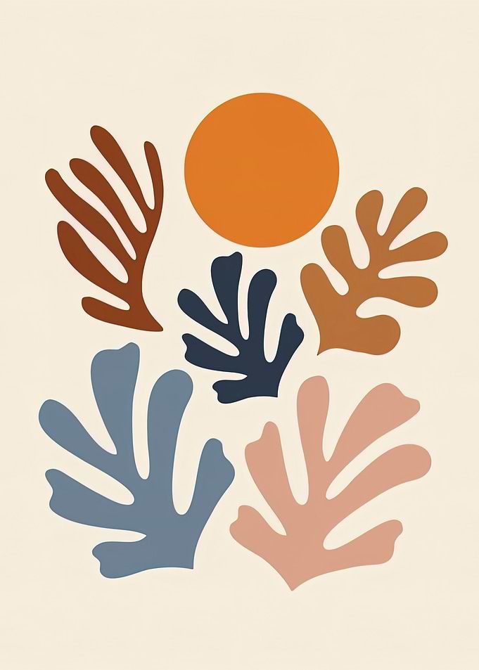 henri matisse Abstract Leaves and Sun Illustration