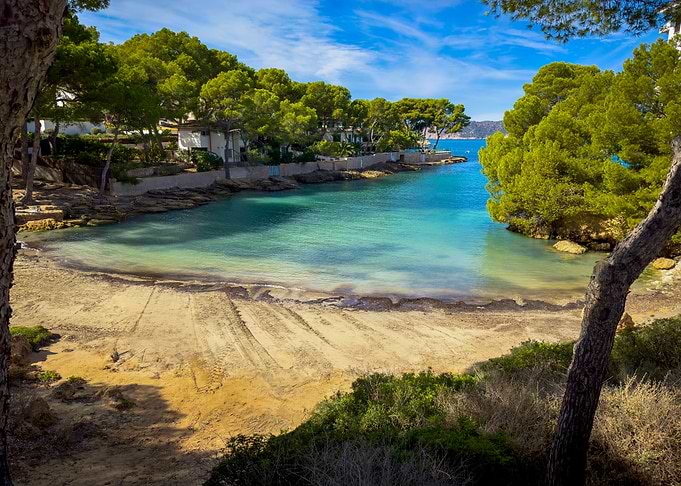 Secluded Beach Cove with Turquoise Water