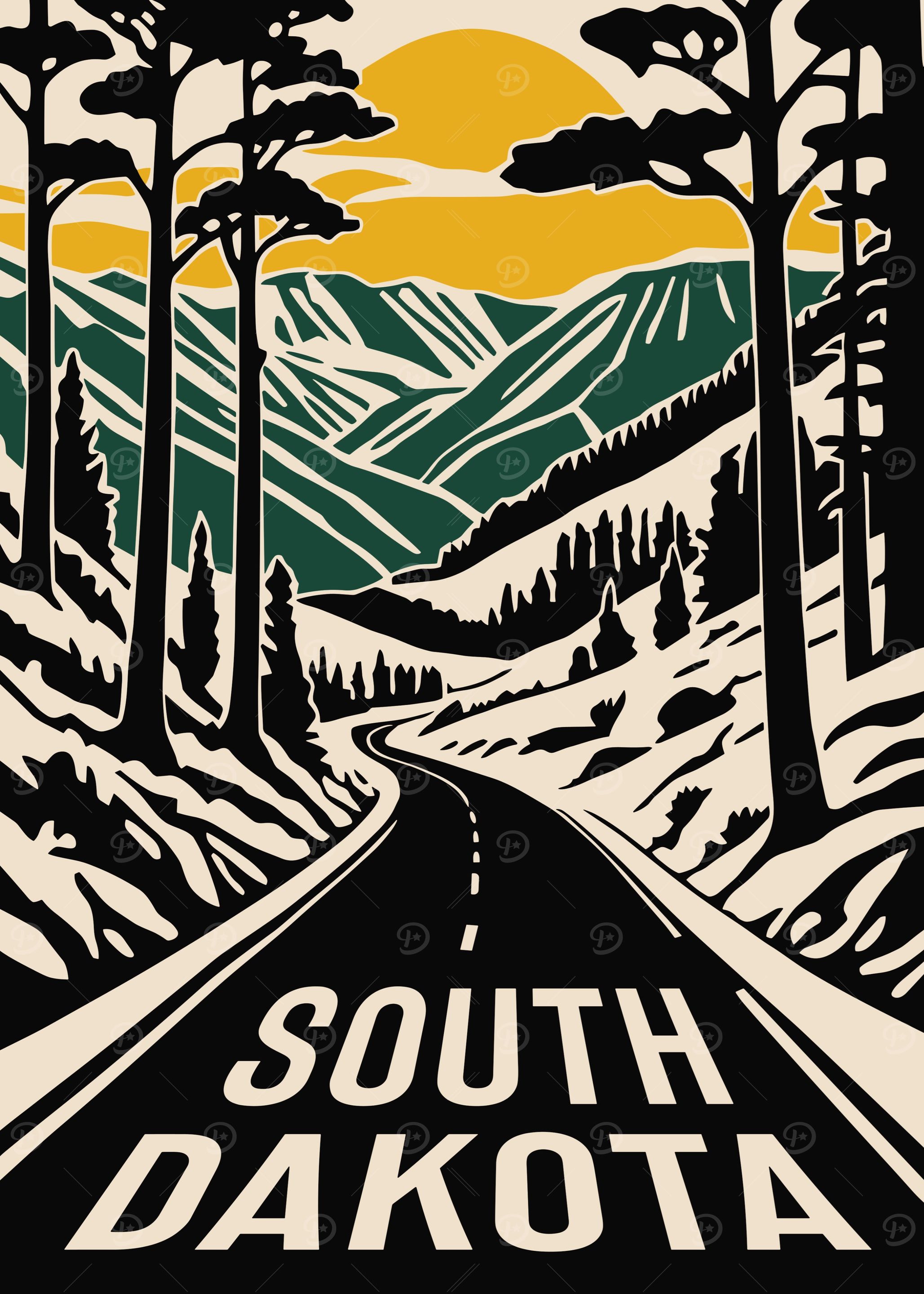 South Dakota Road Trip Art Print