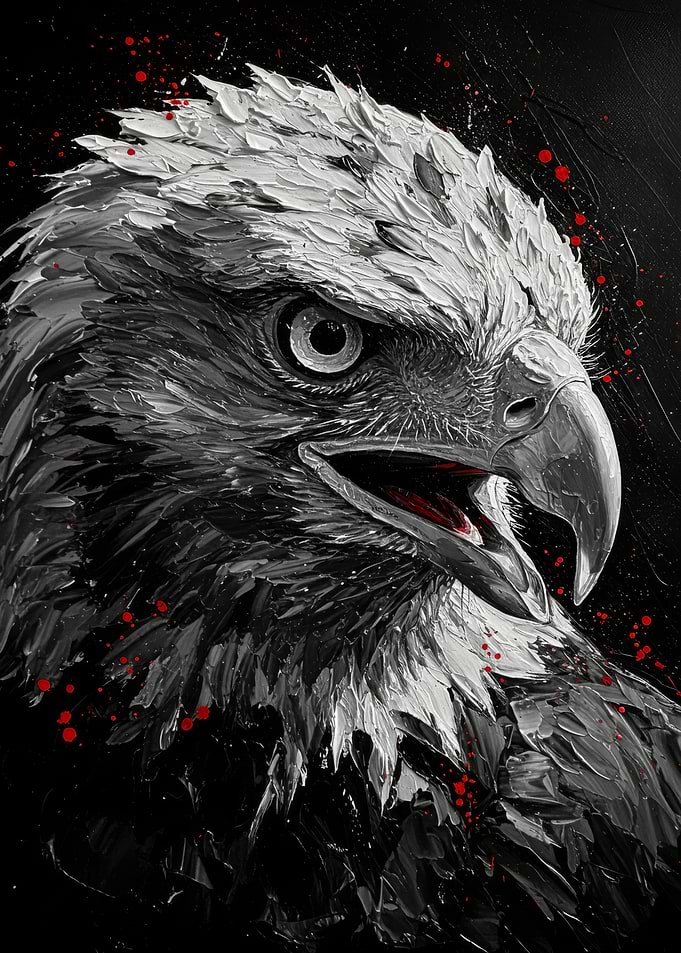 Eagle Portrait in Black and White
