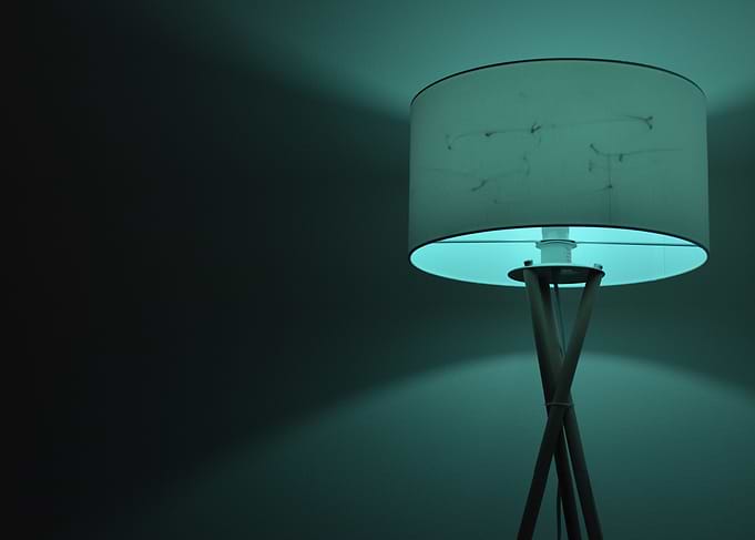 Illuminated Lamp with Wooden Stand
