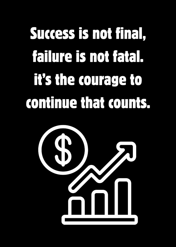 Inspirational Quote with Financial Growth Icon