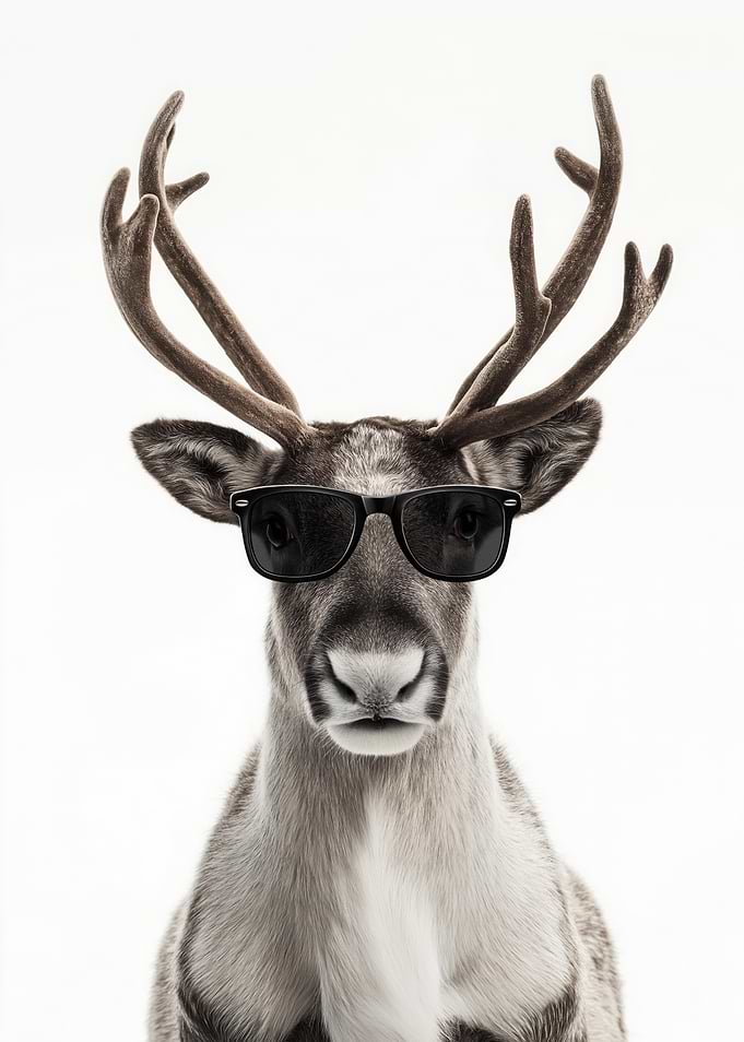 Cool Reindeer with Sunglasses Portrait