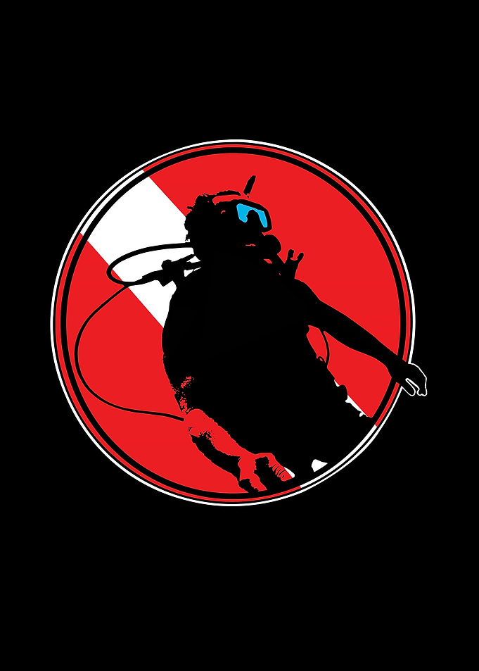 Scuba Diver Scuba Dive Flag Logo