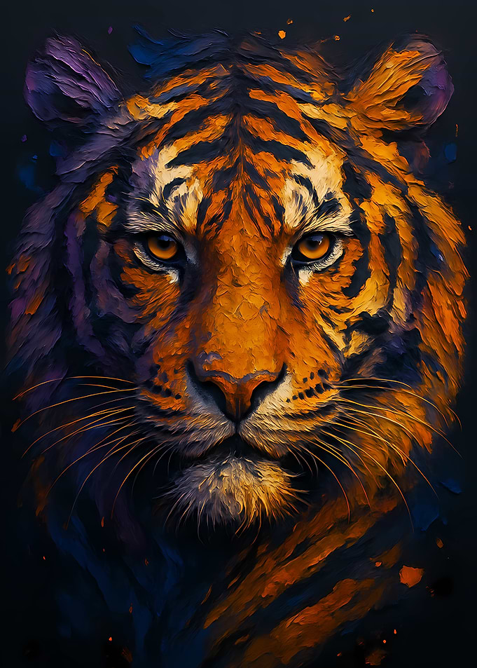 Colorful Tiger Portrait