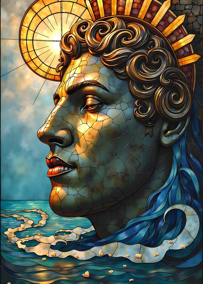 Stained Glass Ocean Deity