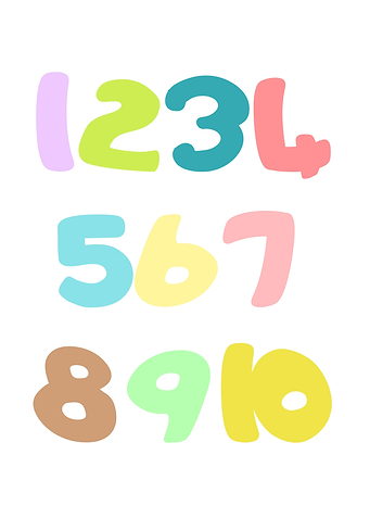 Colorful Numbers One to Ten
